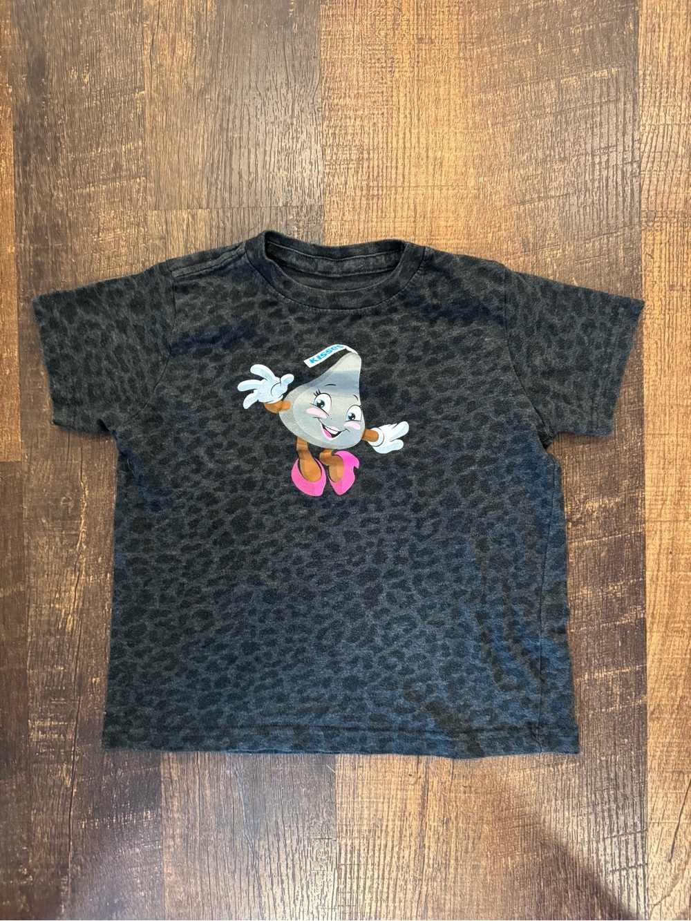Girls Hershey Miss Kiss graphic Charcoal Leopard Tee